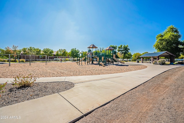 view of play area with a gazebo