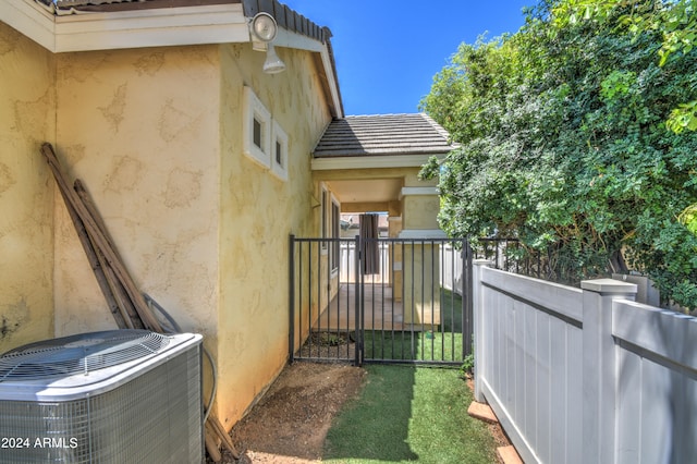 exterior space featuring central AC unit