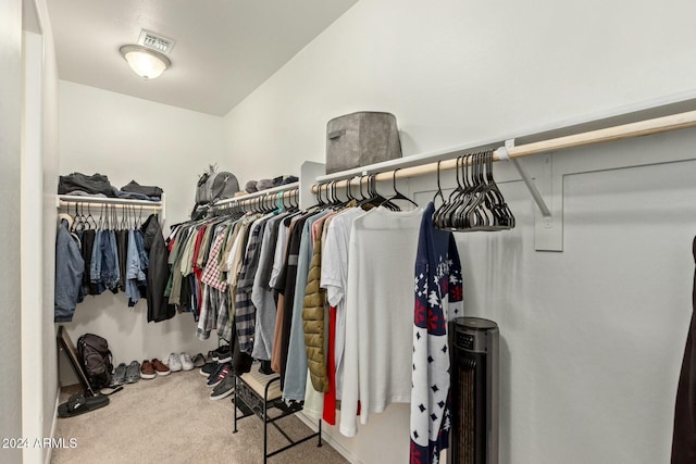 spacious closet with carpet flooring