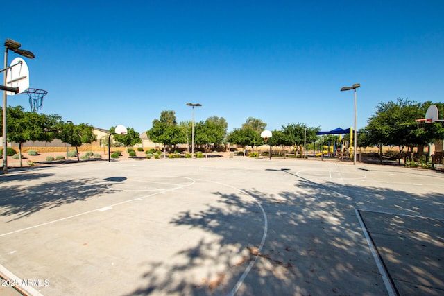 view of basketball court with community basketball court