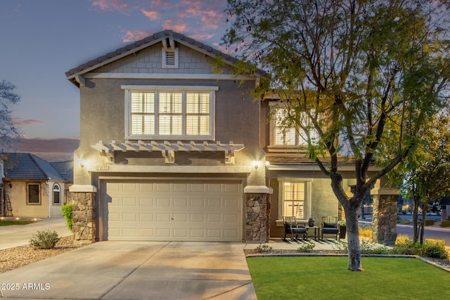 craftsman-style home featuring a garage