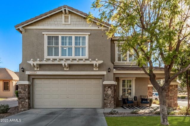 view of front facade with a garage