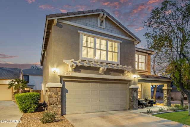 craftsman-style house with a garage