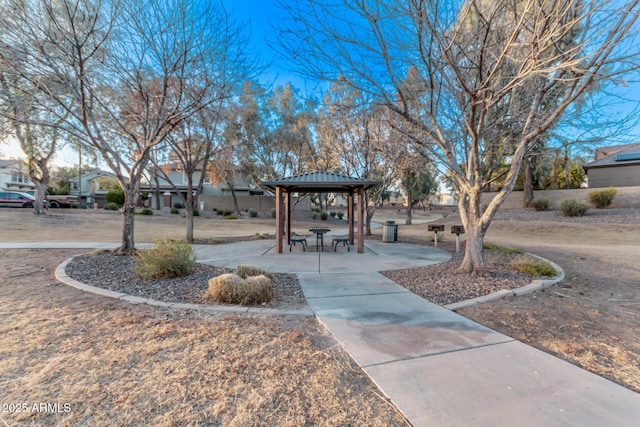 view of community featuring a gazebo