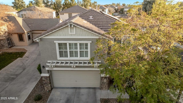 view of front facade with a garage