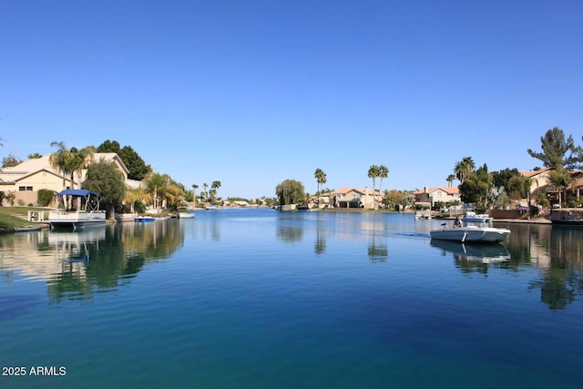 water view with a dock