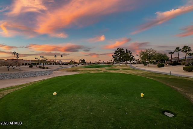 view of community featuring view of golf course