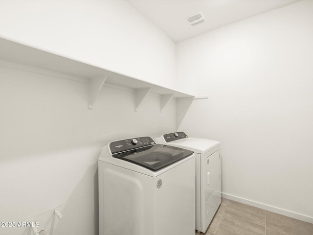 washroom featuring washer and clothes dryer