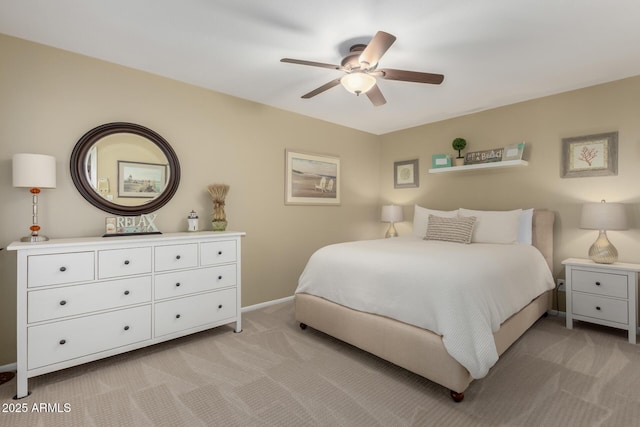 410 E Beck Ln, Phoenix, AZ 85022 - bedroom with light colored carpet, baseboards, and ceiling fan