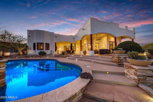 28217 N 139th St, Scottsdale, AZ 85262 - outdoor pool with a patio and an outdoor hangout area