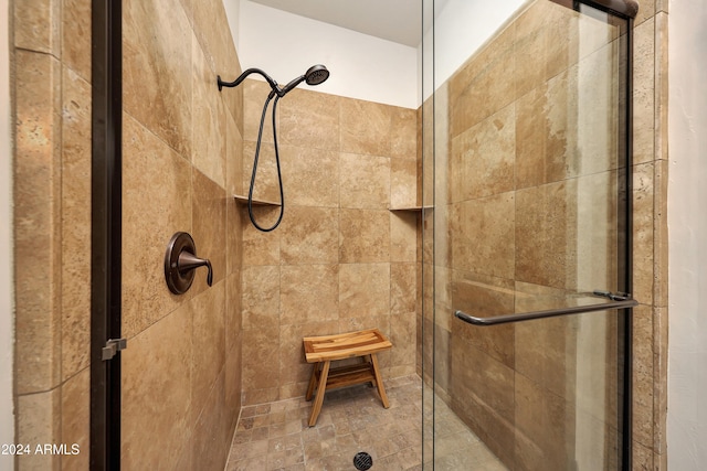 bathroom featuring walk in shower