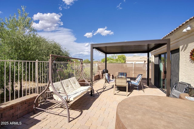 view of patio featuring a fenced backyard