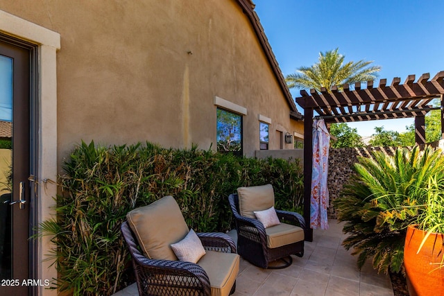 17673 E Bronco Dr, Queen Creek, AZ 85142 - view of patio / terrace featuring a pergola and fence
