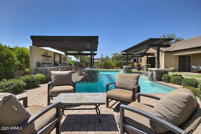 17673 E Bronco Dr, Queen Creek, AZ 85142 - pool featuring outdoor dry bar and a patio