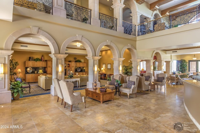 building lobby featuring visible vents