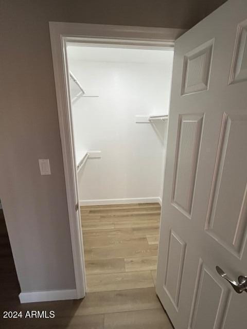 walk in closet featuring hardwood / wood-style floors