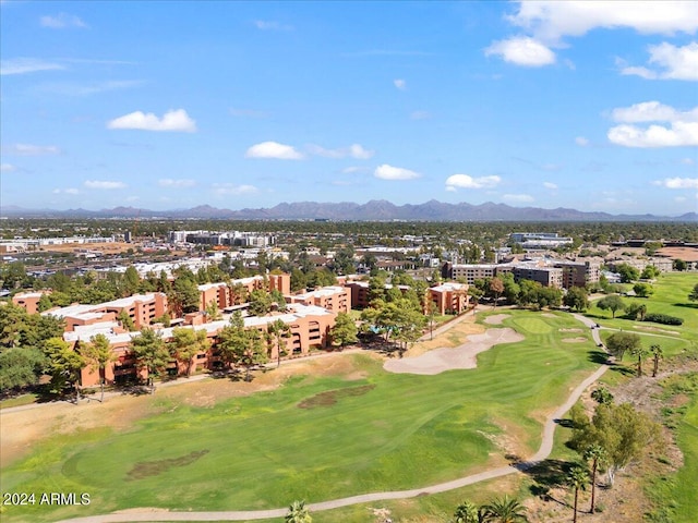 aerial view with a mountain view