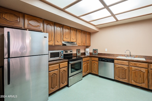 kitchen with sink and stainless steel appliances