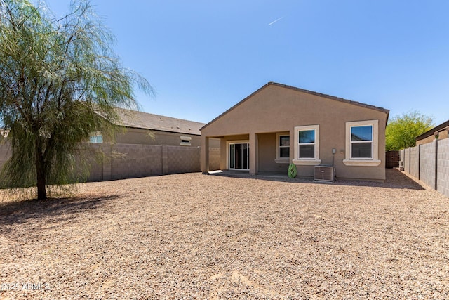 36454 W Picasso St, Maricopa, AZ 85138 - rear view of house featuring stucco siding, a fenced backyard, and central air condition unit