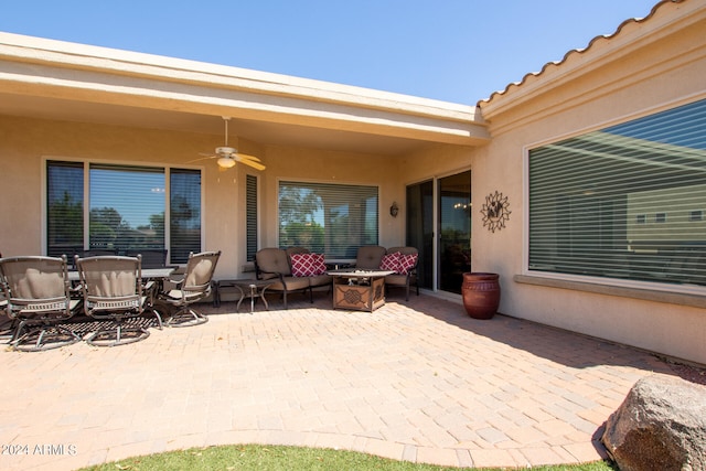 view of patio / terrace with ceiling fan