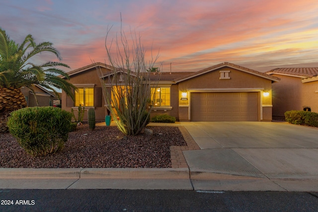 view of front of home featuring a garage