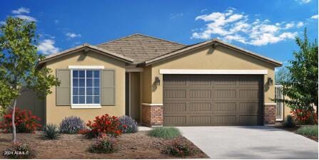 ranch-style home featuring a garage