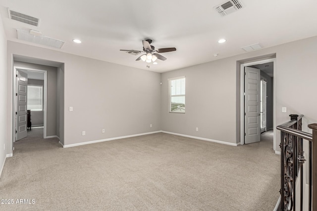 14727 W Pasadena Ave, Litchfield Park, AZ 85340 - unfurnished bedroom with light carpet, recessed lighting, baseboards, and ceiling fan