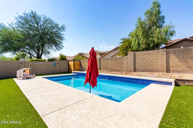 view of pool featuring a patio