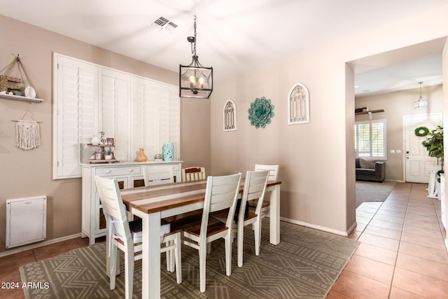 view of tiled dining space