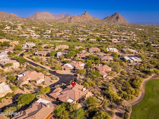 28768 N 95th Way, Scottsdale, AZ 85262 - aerial overview of property's location featuring nearby suburban area and a mountain backdrop
