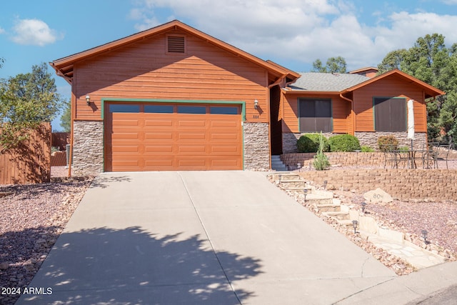 view of front facade with a garage