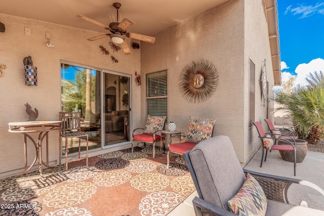 view of patio with ceiling fan