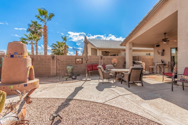 view of patio / terrace with ceiling fan