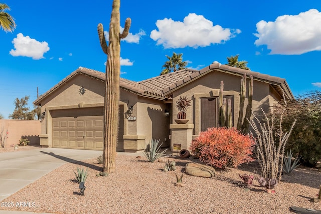 view of front of home with a garage