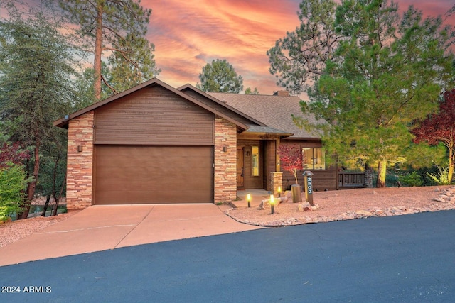 view of front facade with a garage