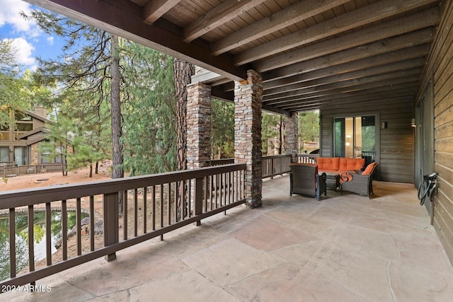 view of patio featuring outdoor lounge area