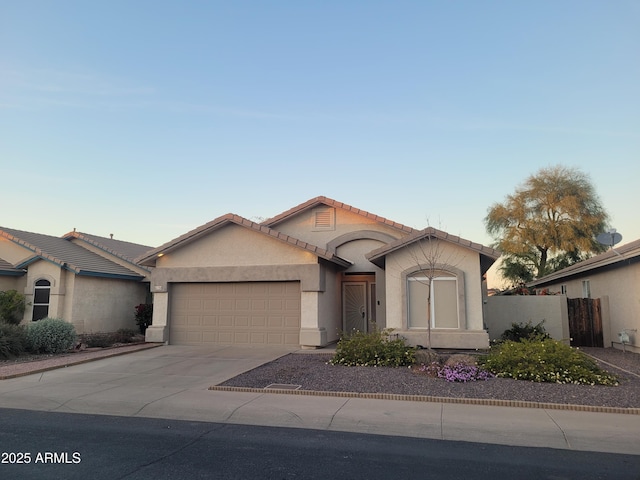 view of front of house with a garage