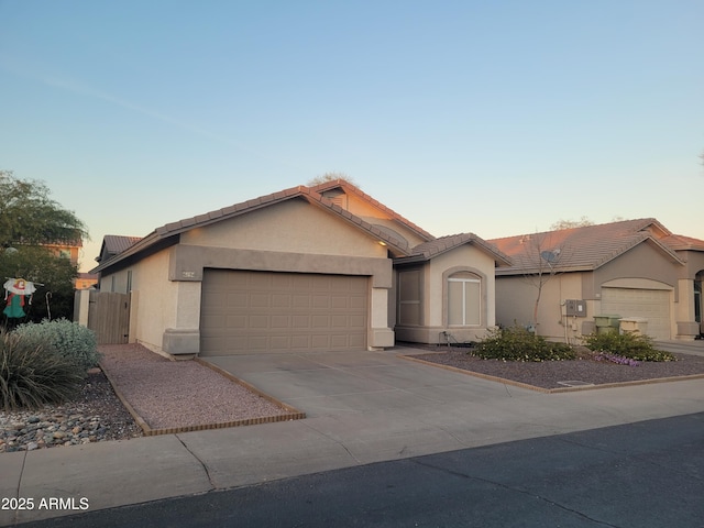 view of front of house with a garage