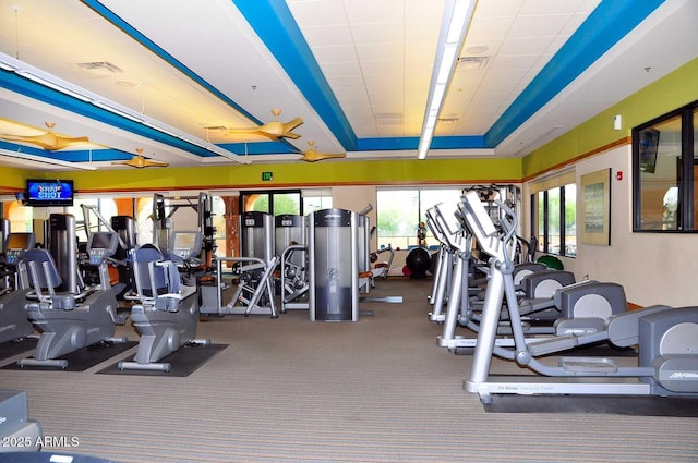 exercise room with visible vents