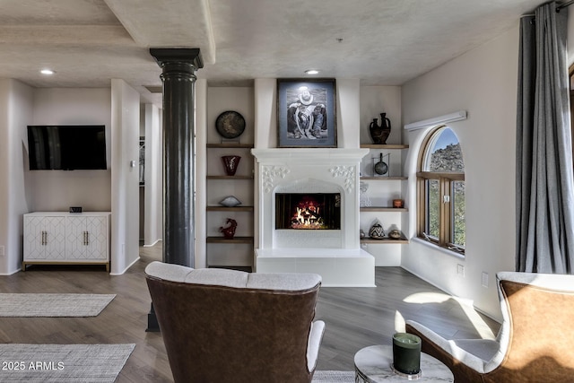 living room featuring hardwood / wood-style floors