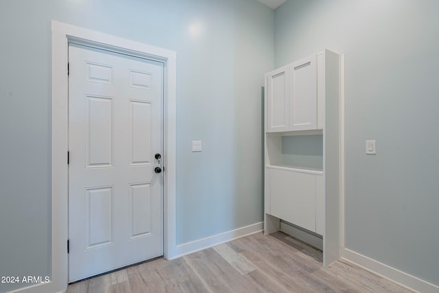 interior space with light hardwood / wood-style flooring