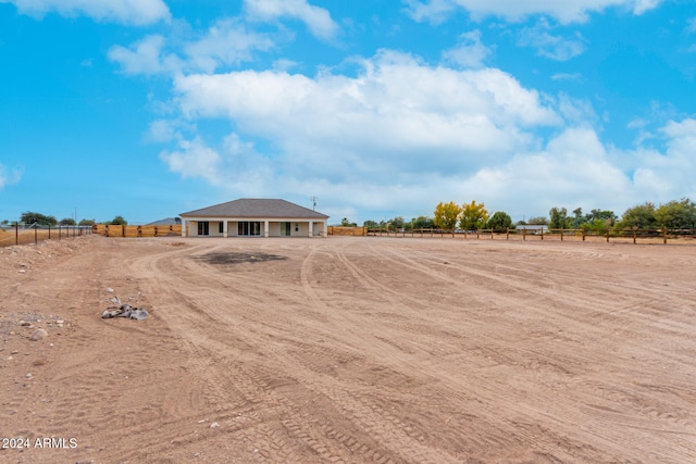 exterior space featuring a rural view