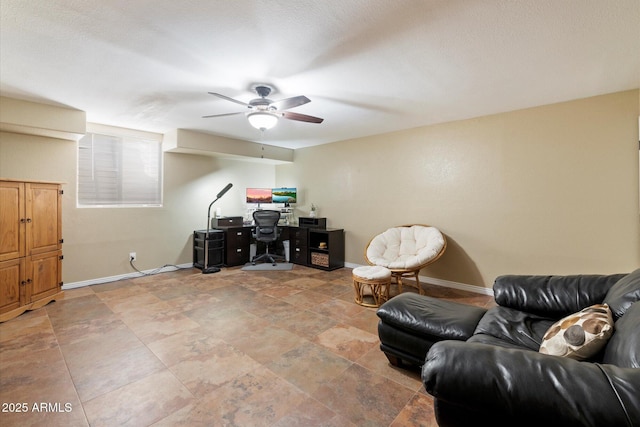 home office featuring ceiling fan