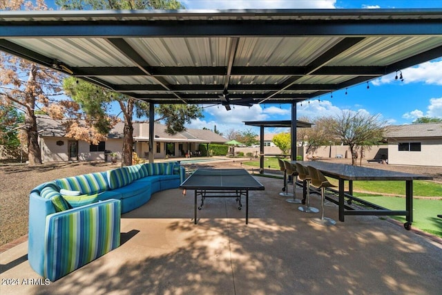 view of patio featuring an outdoor hangout area