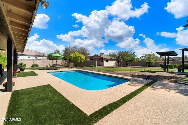 view of pool featuring a patio