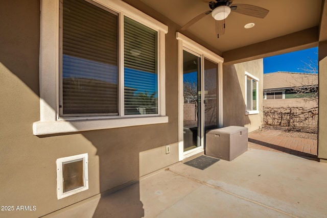 view of patio / terrace with ceiling fan