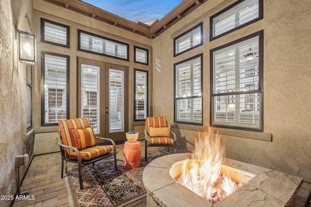 sitting room with french doors