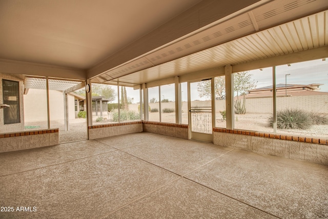 view of unfurnished sunroom