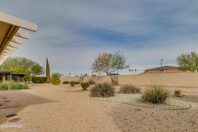 view of yard with fence