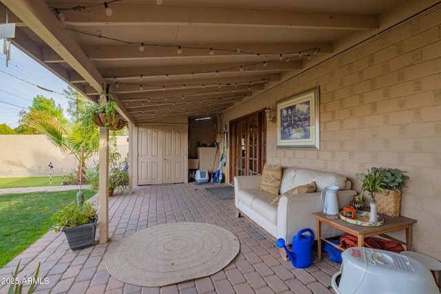 view of patio / terrace featuring an outdoor hangout area